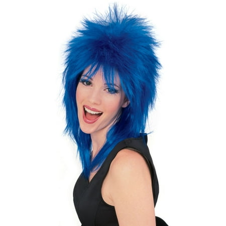 Super Star Punk Rock Rocker 80s Costume Wig Blue R50722/68