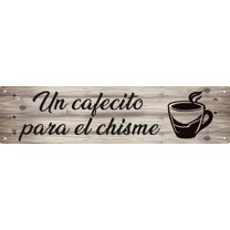 Funny Kitchen Tin Signs Gift Farmhouse un Cafecito Para el Chisme Metal Hanging Sign Rustic Wall Art Home Kitchen Decoration 4x16 In