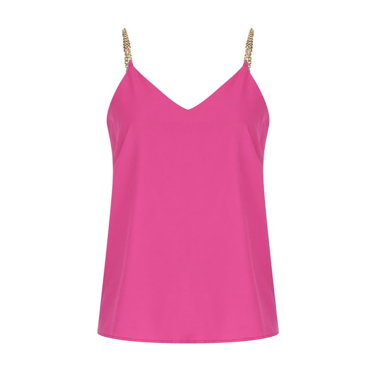 Chicos Hot Pink Scoop Neck Sleeveless Nylon Stretch Blouse Cami