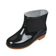 thumbnail image 1 of Kcodviy Bottes en Caoutchouc Sanitaires à Bout Rond Moyen Bottes de Pluie à Talon Bas sur Bottes de Neige pour Femmes Boucle Femmes Bottes pour Femmes, 1 of 6