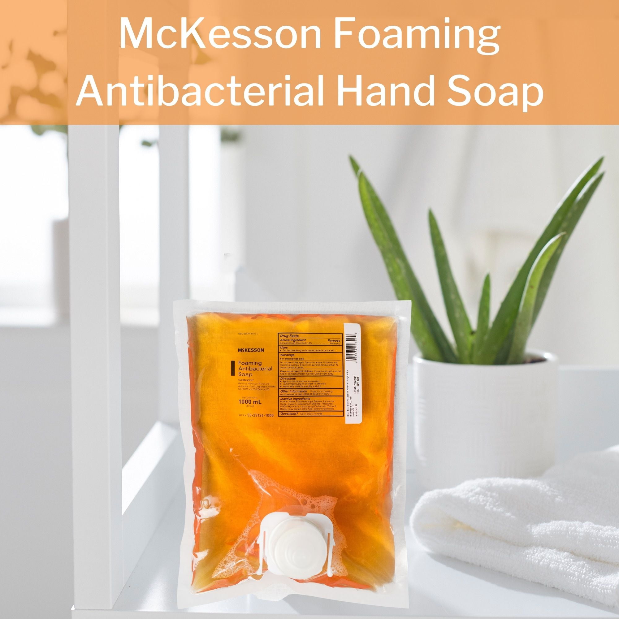 McKesson Antibacterial Soap, Foaming Hand Soap - Clean Scent, 1000 mL, 4 Ct