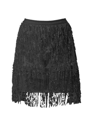 Black fringe top skirt 9mm