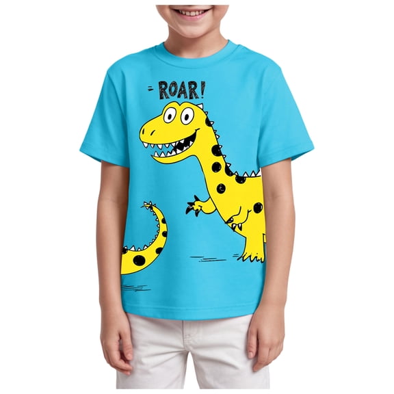 Wxirdiow Toddler Clothes Boys Tshirts Fashion Crewneck Short Sleeve Pullover Shirts Sky Blue Size,9-10 Years