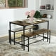 thumbnail image 2 of HOMYLIN Mesa con 2 Banco Juego de Comedor 3 Piezas, 110cm*70cm Para 2 a 4, MDF + METAL MARCO Estilo Retro Para Comdores Cafe Cocina Restaurant, 2 of 6