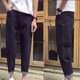 thumbnail image 3 of Moda Hombres Pantalones Ajustados Elegantes Casual Color Sólido Pantalones JeansGris Negro XL, 3 of 6