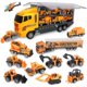 thumbnail image 2 of Coolplay-camiones y coches de construcción 11 en 1 para niños y niñas, juego de camionetas de juguete amarillo, regalo de cumpleaños y Navidad, 2 of 4