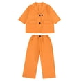 thumbnail image 6 of Gamivast 2 Pc Boys and Girls Set for Wedding Kids formal Tuxedos Birthday Parties Fashion Blazer Long Pants Set Tuxedo for Jacket Pants Set Orange Account Purchase History, 6 of 8