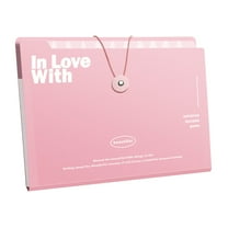 XEOVHV 5 Pocket Expanding File Folder Accordian File Organizer, A4 Letter Size Paper Document Receipt Holder for School Office Supplies, Pink
