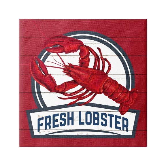 Stupell Industries Red Fresh Lobster Phrase Animals & Insects Painting Gallery Wrapped Canvas Print Wall Art, 36 x 36