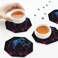 thumbnail image 5 of Kdxio Futuristic Purple Panther Funny Coasters,4 Pcs Leather Coasters,Housewarming Gifts,Protect Furniture from Water Marks Scratch and Damage, 5 of 6