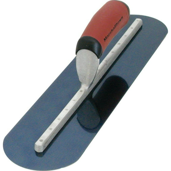 MARSHALLTOWN MS245BRD Fully Rounded Finishing Trowel, 24 x 5 inch Blue Steel Concrete Finishing Tool for Masonry and Sidewalks