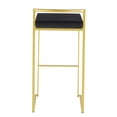 thumbnail image 5 of Set of 3 Black Velvet Bar Stools with Gold Frame, Stackable Counter Height Seating for Kitchen Island, 5 of 5
