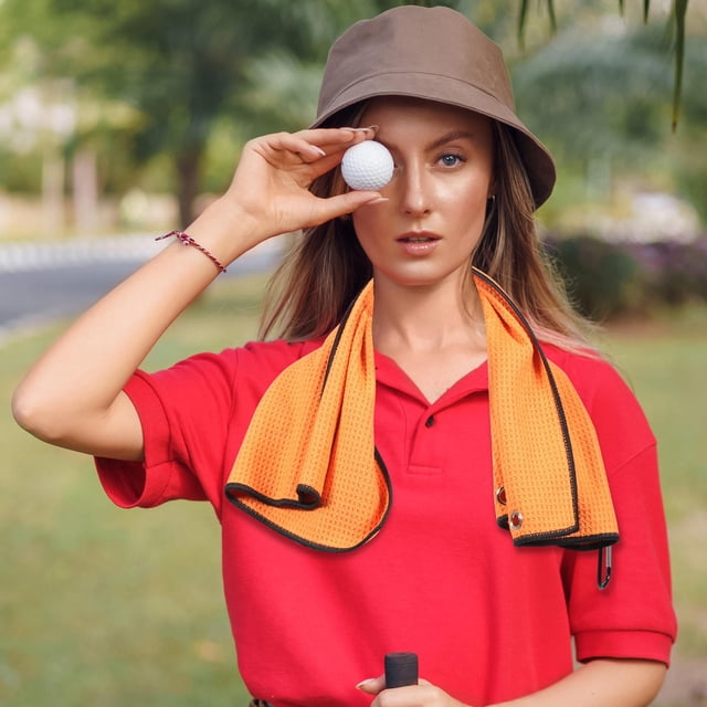 OULII 5Ensemble Serviettes de Golf Portables Durables et Réutilisables pour le Sport avec Design Trifold Rose Vert Rouge