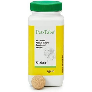 Pet-Tabs Multivitamin and Mineral Supplement for Dogs with Special Nutritional Needs, Chewable Tablet, 60 Count Bottle 60 Count