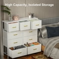 thumbnail image 6 of YILQQPER 9 Drawer Dresser Fabric Dressers with Steel Frame Wooden Top Chest of Drawers Storage Dresser White for Adults and Children, 6 of 7