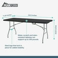 thumbnail image 3 of Open Box Peakform Fold In Half Banquet Table for Indoor Outdoor Use, 6 Ft,Black, 3 of 12