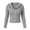 y136_Gray, variant on Zip Up Hoodie Women Drawstring Ribbed Knit Long Sleeve Slim Fitted Hooded Cardigan Soft Stretch Cropped Hoodies