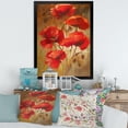 thumbnail image 3 of Designart 'Red Blossoming Poppies Over Wild Brown I' Traditional Framed Art Print, 3 of 4