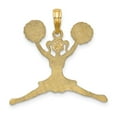 thumbnail image 3 of 14K Yellow Gold Charm Pendant Themed 21.6 mm 25.9 Cheerleader Jumping With Pom-Poms, 3 of 4