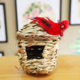 2pcs Red Artificial Birds OIF8 Realistic Feather Bird for Christmas