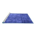 thumbnail image 2 of Ahgly Company Machine Washable Indoor Square Oriental Blue Industrial Area Rugs, 4' Square, 2 of 4