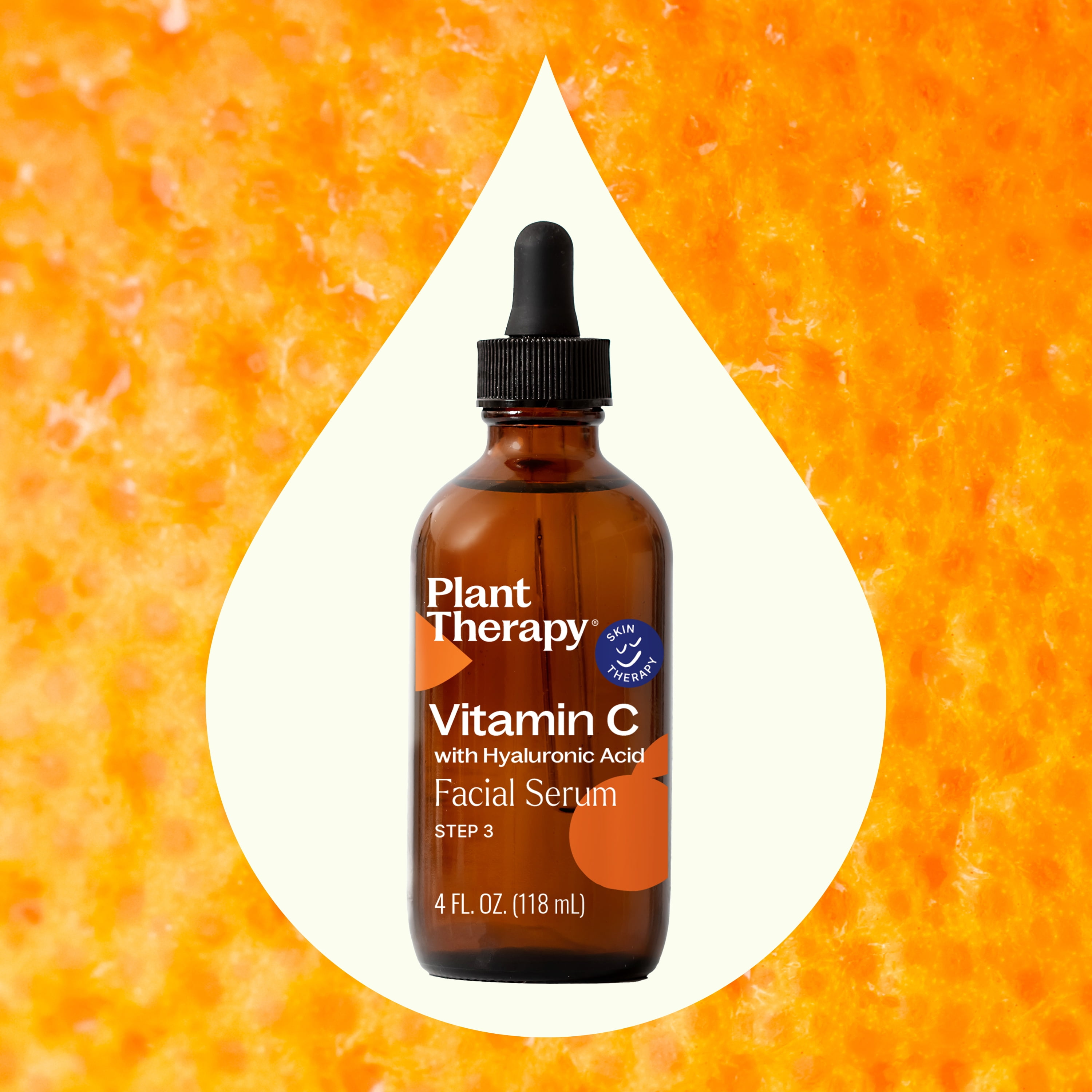 Plant Therapy Facial Serum with Vitamin C & Hyaluronic Acid 4 oz with Hyaluronic Acid, Ferulic Acid, and Vitamin E, Reduces the Appearance of Fine Lines & Wrinkles