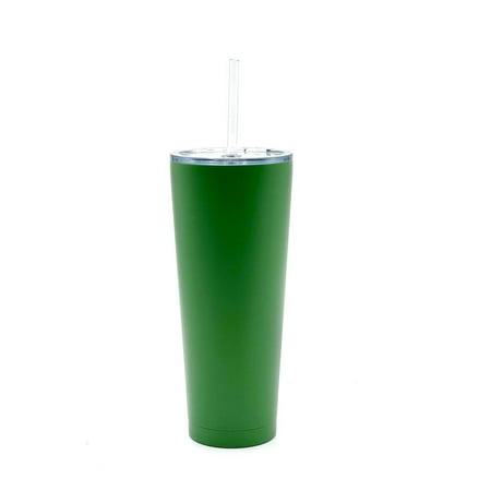 

25oz Stainless Steel Vacuum Tumbler with Straw Room Essentials Green