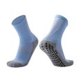 thumbnail image 1 of KAIYANG Calcetines de entrenamiento con almohadillas de goma antideslizantes para fútbol para adultos (azul cielo), 2 pares, 1 of 3