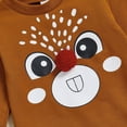 thumbnail image 6 of FYEGRE Festive Reindeer Long Sleeve Bodysuit Romper With Hat For Baby Girls Holiday Season Outfit Khaki 0-3 Months, 6 of 6