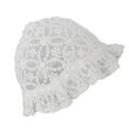 thumbnail image 2 of FELTECHELECTR 1 gorro de encaje para bebé, protector solar, gorro de encaje para niña, gorro para el sol con ojales de encaje para bebé (blanco), 2 of 4