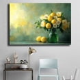 thumbnail image 4 of Mudket Framed Canvas Wall Art Ready to Hang, Lemon Flower Still Life Wall Art, Vintage Botanical Wall Decor, Farmhouse Wall Pictures for Kitchen Living Room Bathroom Office - 12"L x 8"W, 4 of 10