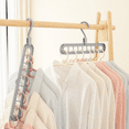 thumbnail image 4 of Bxaolu Space Saving Hangers 9-Hole Heavy Duty for Closet Organizers and Storage 3Pack, 360° Swivel Hook, Cascading Design for Wardrobe, Apartment, RV Storage, Home Essentials, 4 of 7