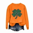 thumbnail image 5 of JTZGDY St. Patrick's Day Green Shirts for Women Cute Shamrock Heart Print Long Sleeve Crewneck Pullover Sweatshirts Fashion Holiday Graphic T-Shirts Trendy Cozy Outfit Clothes C-Orange XXL, 5 of 8