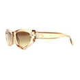thumbnail image 3 of Womens Mod Square Cat Eye Thick Plastic Sunglasses Peach Brown, 3 of 4
