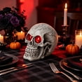 thumbnail image 6 of Qjidjing Halloween Skull Prop, Glowing Skull Ornament, Dress Up Accessory, Indoor Party, Themed Event, Holiday Scene Layout, 6 of 9