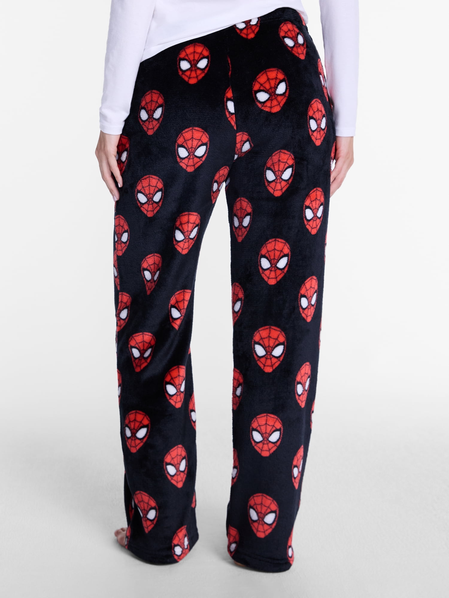 Spider-Man Women's Minky Fleece Pajamas Pants with Pockets, Sizes XS-3X