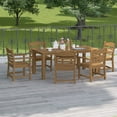 thumbnail image 4 of Kevinplus HIPS Patio Furniture Dining Chair and Table, 7 Pieces(6 dining chairs+1 dining table) Backyard Conversation Garden Poolside Balcony TEAK, 4 of 7
