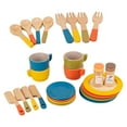 thumbnail image 4 of Platos de juguete de madera, platos, cucharas Montessori, tazas, tenedores, juego de simulación para niñas pequeñas de 3, 4, 5 y 6 años, regalo de, 4 of 9