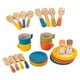 thumbnail image 4 of Platos de juguete de madera, juego de platos, cubiertos, tenedores, tazas educativas, platos de juego para niños Montessori para niños de 3, 4, 5 y 6, 4 of 10