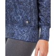 thumbnail image 3 of Ideology Womens Python Printed V Neck Hoodie,Indigo Sea,X-Small, 3 of 3