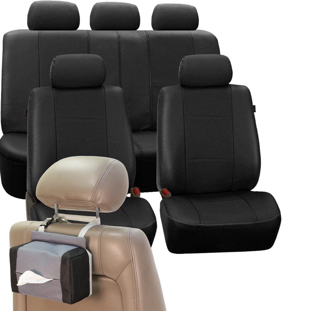 Deluxe Leatherette Car Seat Covers for Auto, Full Seat Covers Set with