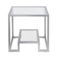 thumbnail image 3 of Evelyn&Zoe 22" Satin Nickel Metal/Glass Side Table, 3 of 8