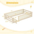thumbnail image 3 of Costway Twin Size Floor Bed with Door & Fence with Safety Guardrails Support Beige, 3 of 10
