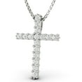 thumbnail image 2 of 1/2ctw Natural Diamond Cross Pendant Necklace in 10k White Gold (1/2ctw, G-H, I2-I3), 2 of 4