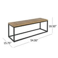 thumbnail image 4 of GDF Studio Newcastle Outdoor Acacia Wood Bench, Teak and Black, 4 of 5