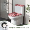 thumbnail image 5 of HELLHERO Stylish Gifts 2 Pcs Set Toilet Covers Set, Elastic Bottom Polyester Toilet Lid Covers & Dust-Proof, Easy to Clean, Elastic Installation, Reusable Candy Cane, 5 of 8