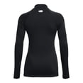 thumbnail image 4 of Camiseta Under Armour para mujer Authentics con cuello alto falso negra, 4 of 5