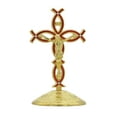thumbnail image 1 of Figura de cruz de pie, crucifijo de Jesús, estatua para repisas de sala de estar, interior Oro Rojo, 1 of 9