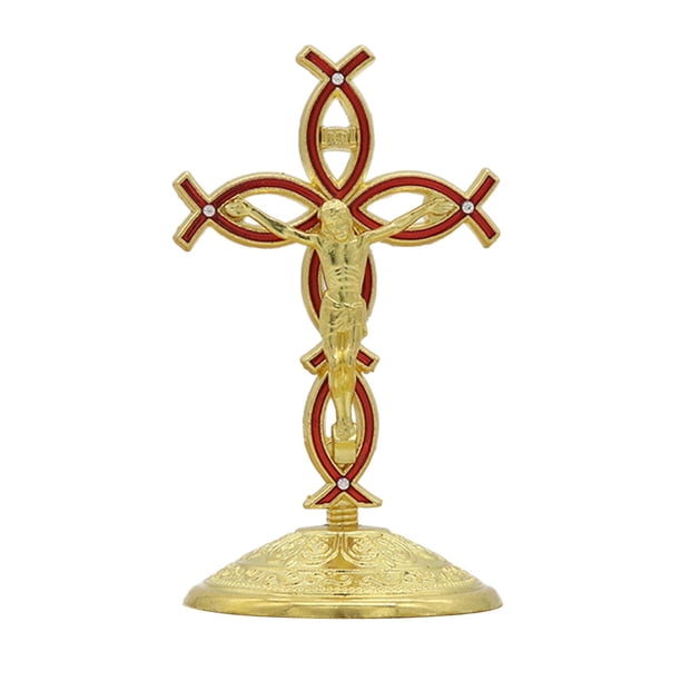 Figura de cruz de pie, adorno de escritorio para la chimenea de Acción de Gracias de la oficina Oro Rojo