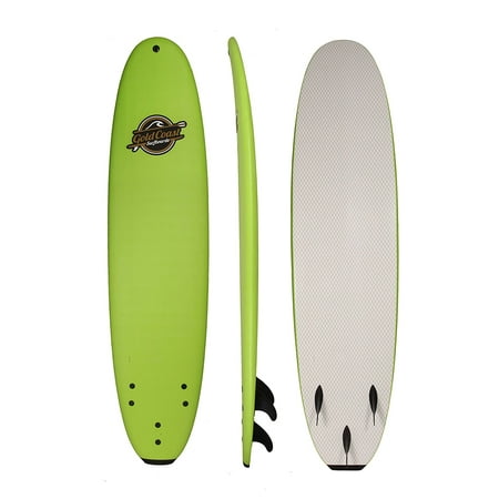 South Bay Board Co, 8' Green Verve Soft Top Surfboard, Fins and (Best Single Fin Surfboard)